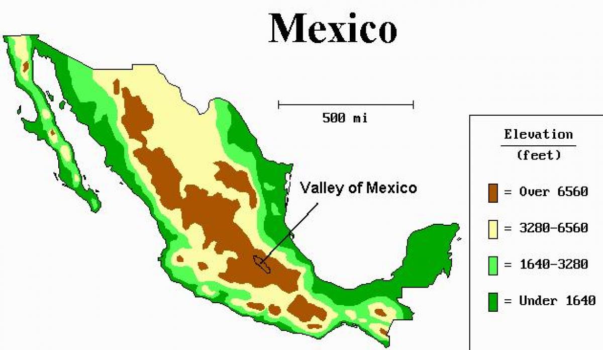 แผนที่ของหุบเขาของเม็กซิโก