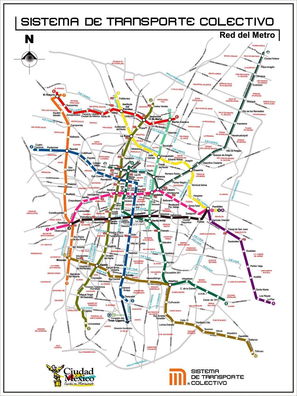แผนที่ของเม็กซิโกหว่างเดินทางเมือง