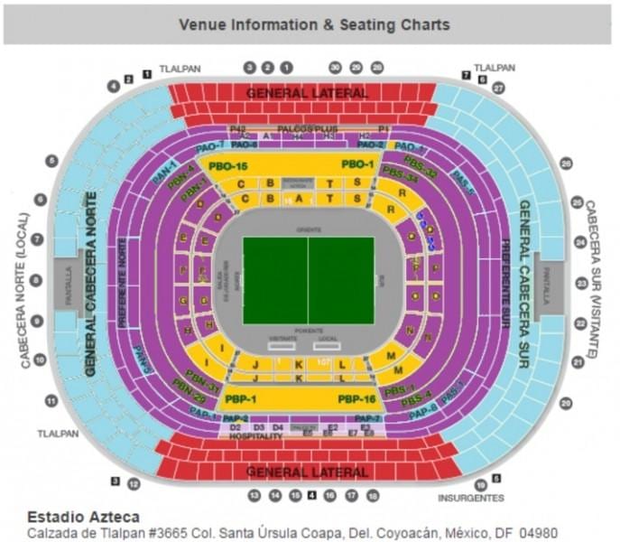 estadio azteca seating แผนที่