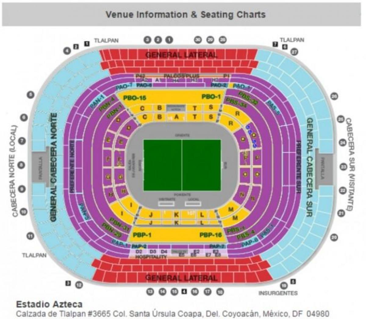 estadio azteca seating แผนที่
