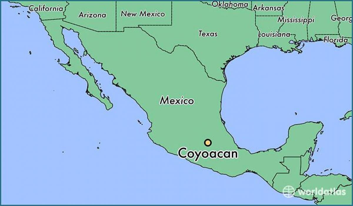 coyoacan เม็กซิโกองเมืองบนแผนที่