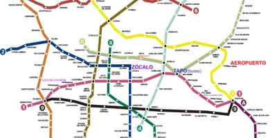 เม็กซิโกเมืองรถไฟบนแผนที่