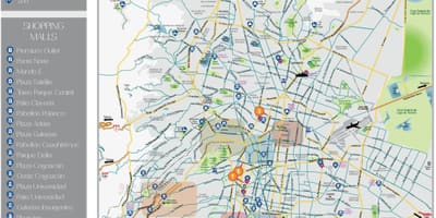 แผนที่ของเม็กซิโกเมืองนักท่องเที่ยวหน่อย attractions