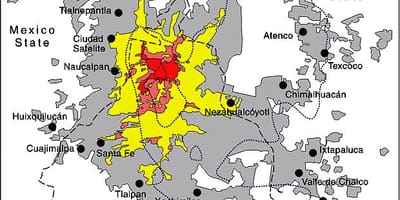 แผนที่ของเม็กซิโกเมืองเขต