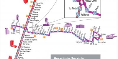 แผนที่ของ metrobus เม็กซิโกซิตี้